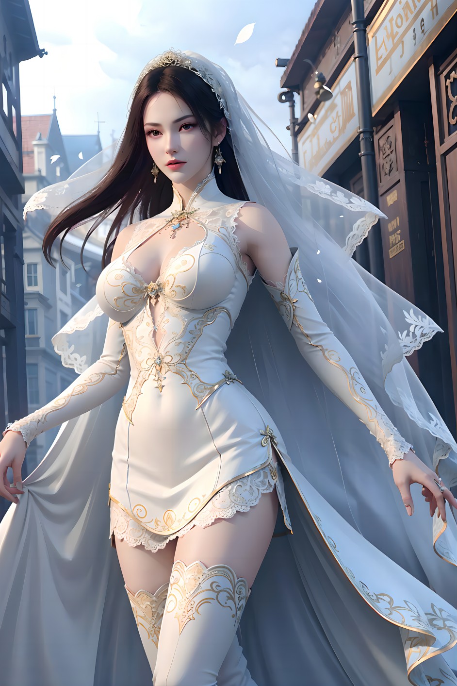 AI绘画-纳兰嫣然 婚纱-次元社区次元社区